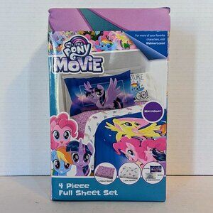 MY LITTLE PONY THE MOVIE 4 PIECE FULL SIZE SHEET SET - BRAND NEW